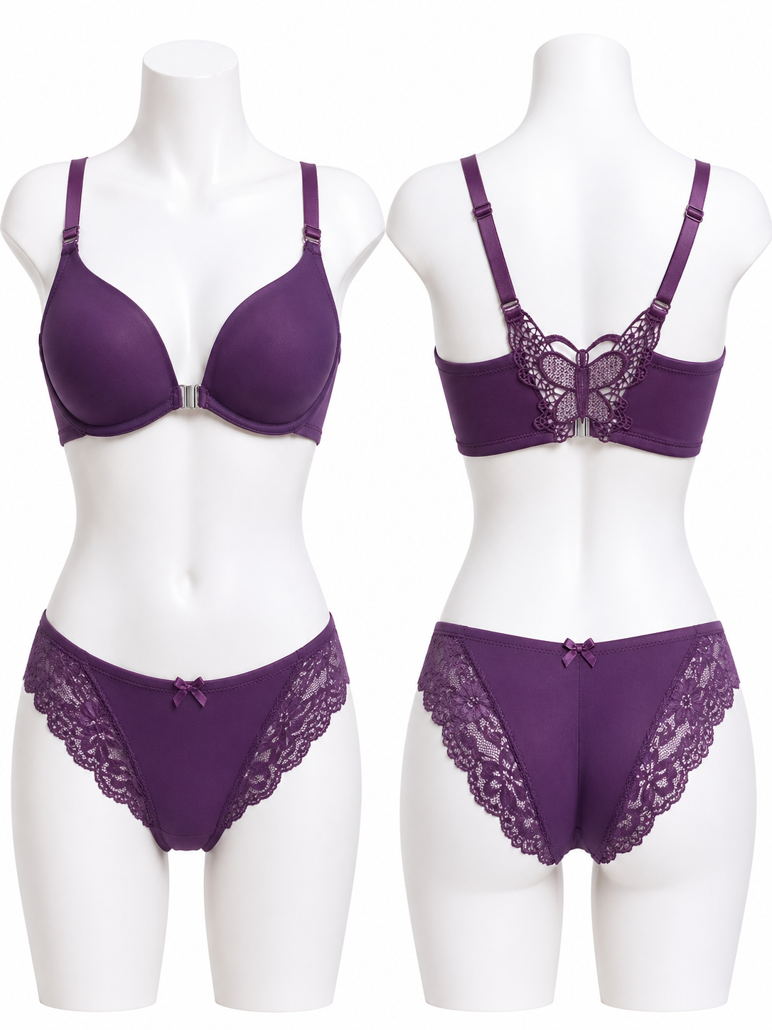 Imported Butterfly Back Lace Padded Bra Set – Premium Ring Support Wear