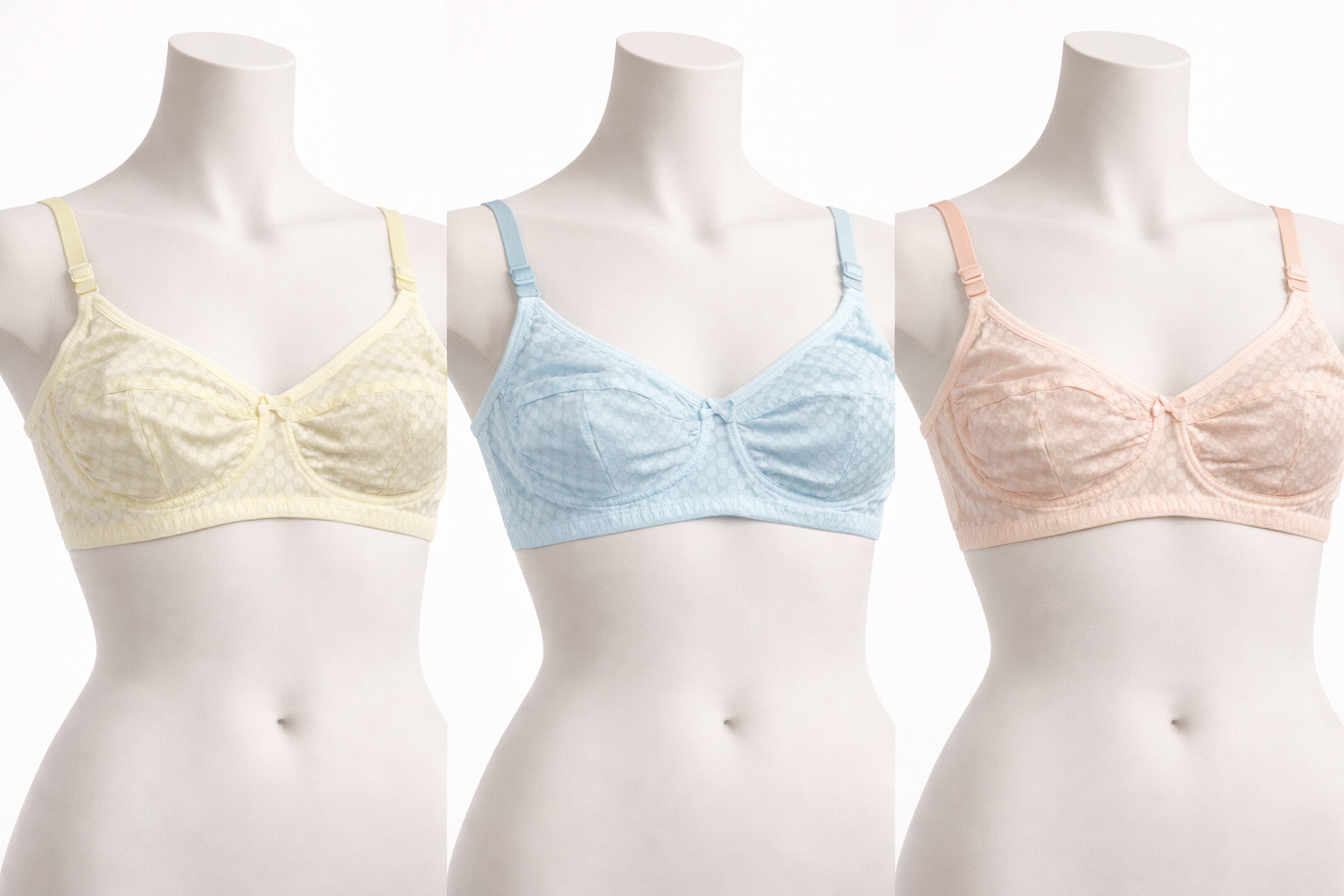 Pastel Textured Full Coverage Bra
