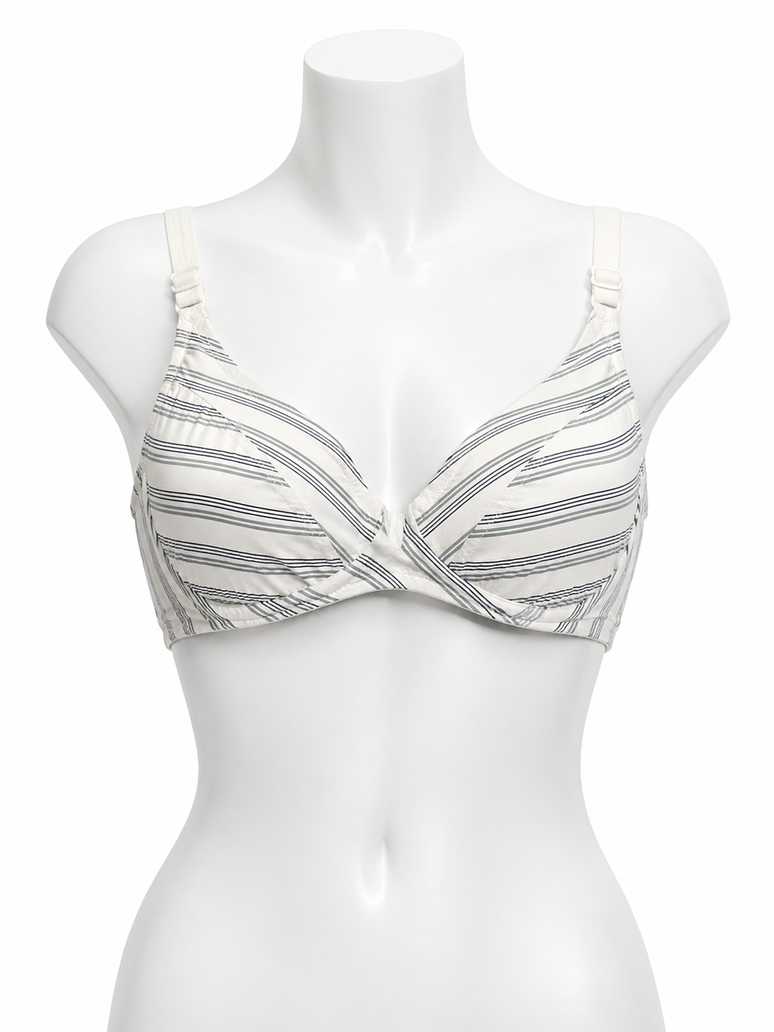 Striped Cotton Bra (White Variant)