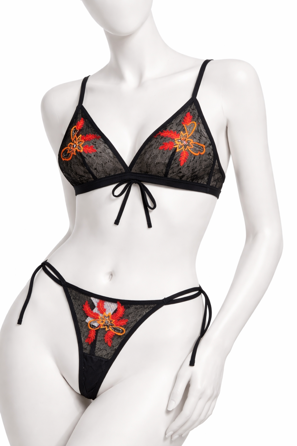 Floral Net Bikini Set
