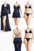 Navy Luxe Allure Nightwear Set (5-Piece)