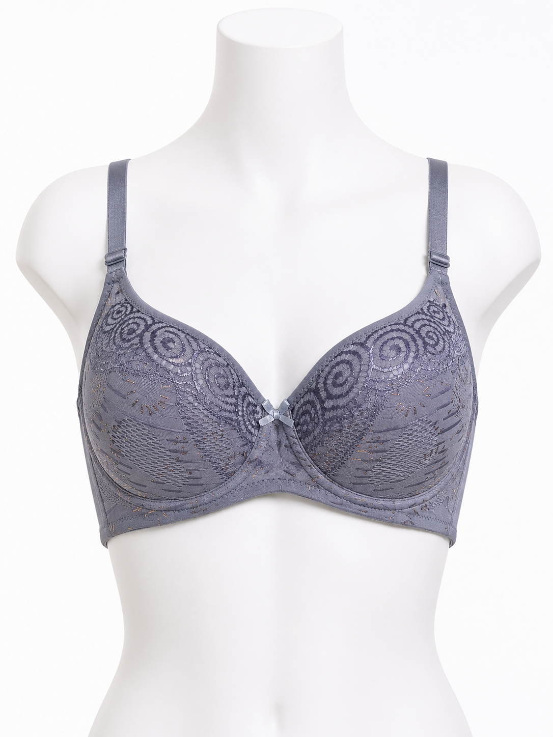 Textured Padded Bra (Grey & Teal Variants)