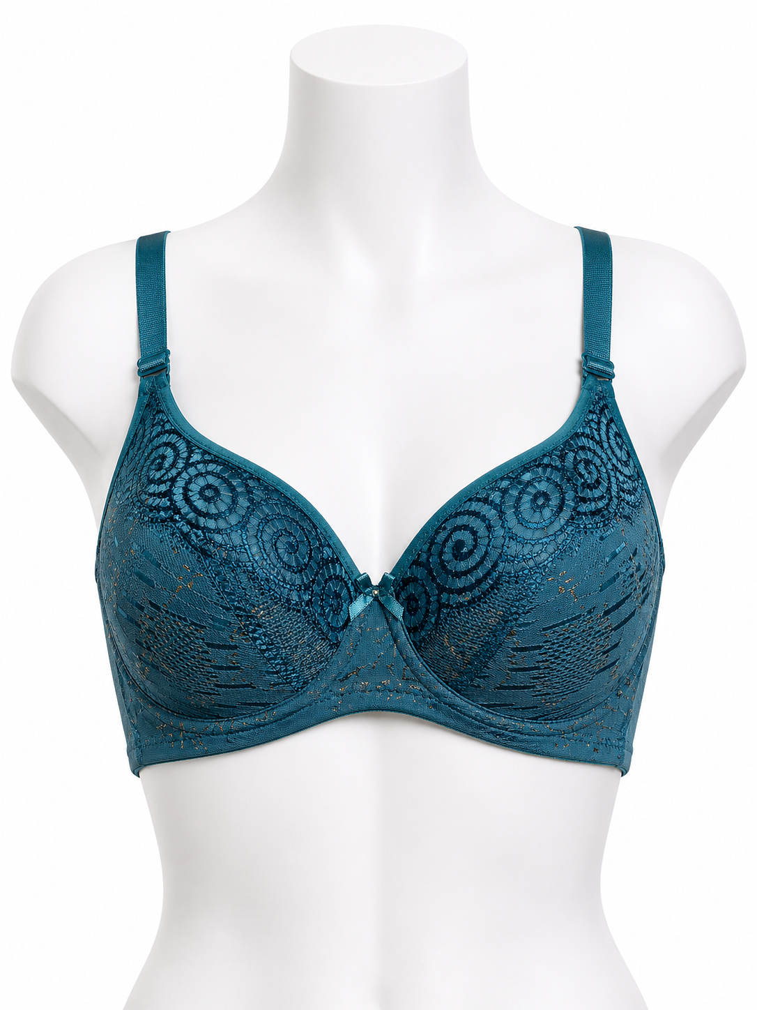 Textured Padded Bra (Grey & Teal Variants)