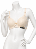 Imported Lace Padded Support Bra – Elegant Comfort Wear (Skin/Nude Variant)