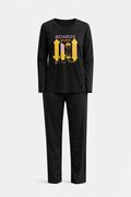 Boards Graphic Black 2-Piece Night Suit
