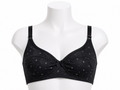 Black Printed Non-Padded Bra (Star Pattern)