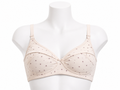 Printed Cotton Non-Padded Bra (Beige Dot Pattern)