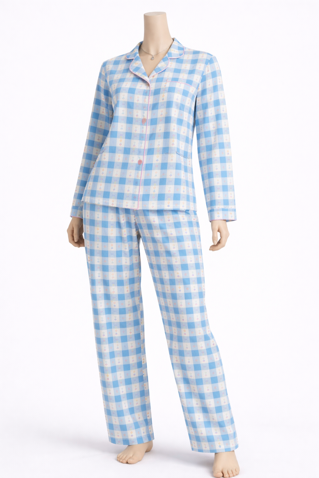 Sky Check Classic Pajama Set (2-Piece)