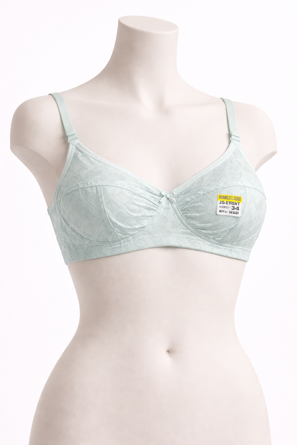 Mint Jacquard Full Coverage Bra