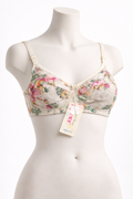 Cream Floral Lace-Style Bra