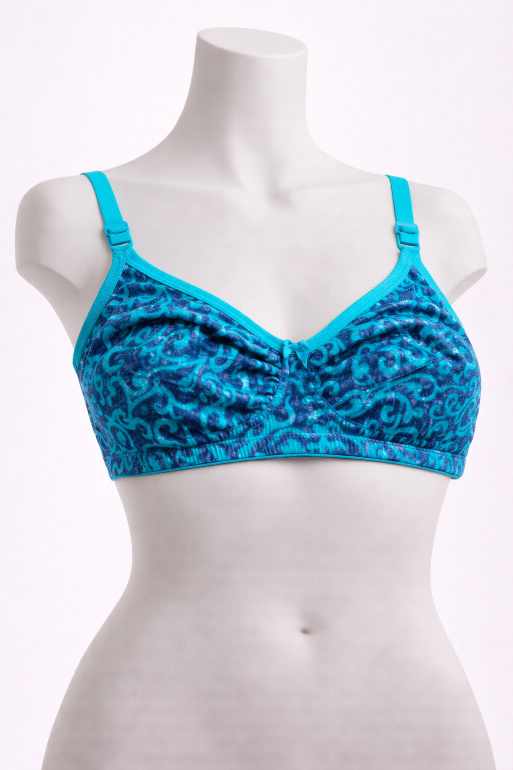 Turquoise Scroll Print Daily Bra