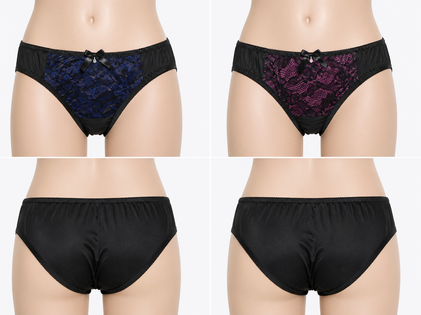 Lace Front Panties (Black & Maroon Variants)