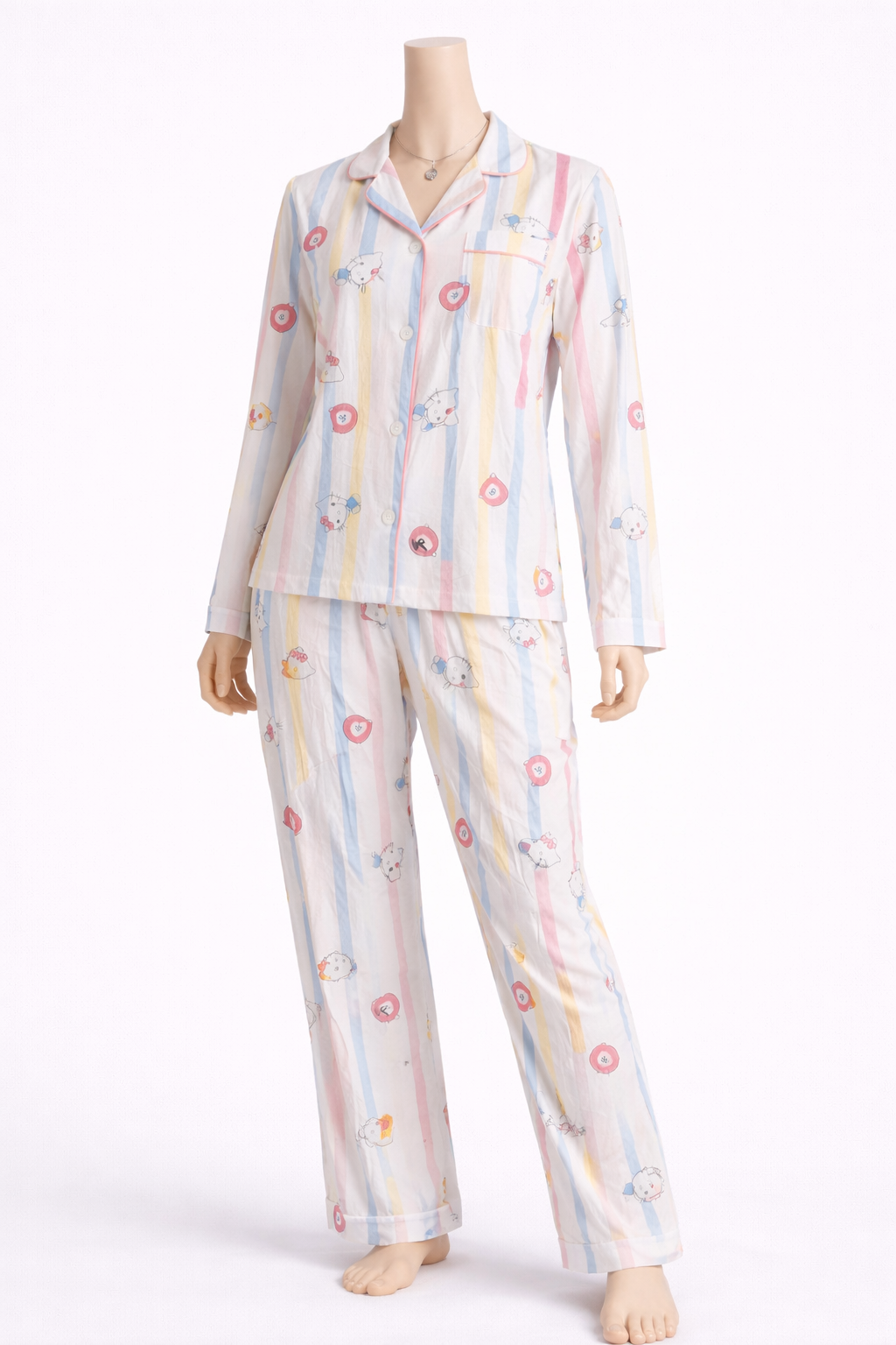 Pastel Stripe Cozy Night Set (2-Piece)
