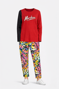 Morshine Red Graphic 2-Piece Night Set