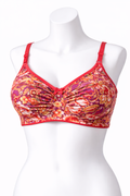 Red Floral Net Bra