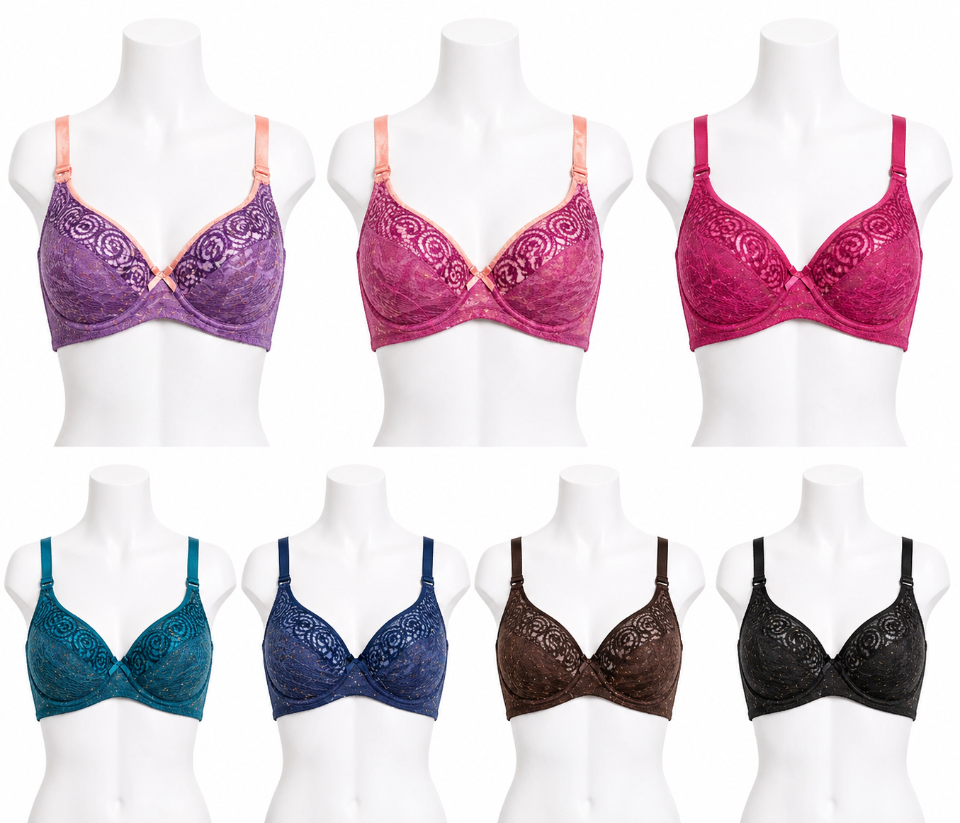 Textured Padded Bra (Grey & Teal Variants)