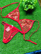 Floral Net Bikini Set
