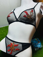 Floral Net Bikini Set