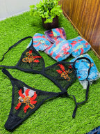 Floral Net Bikini Set