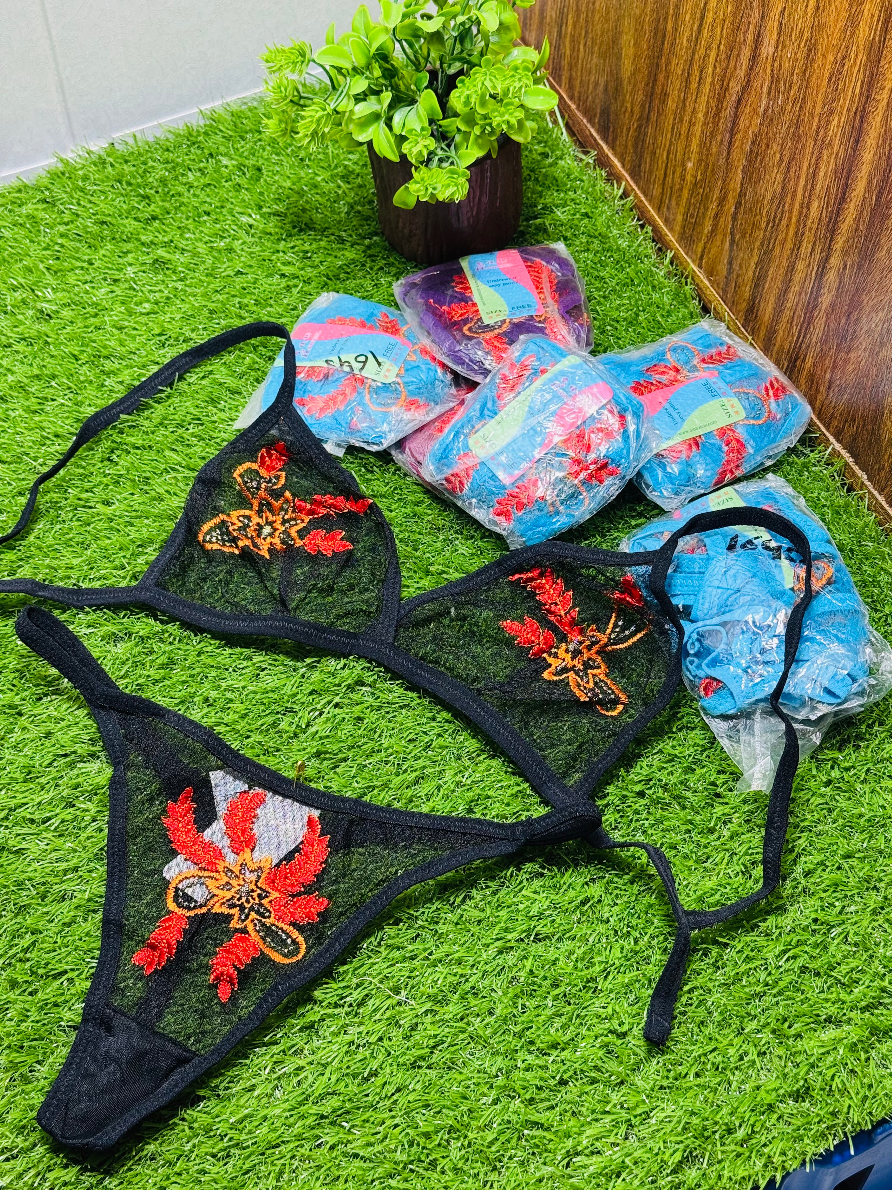 Floral Net Bikini Set