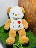 3 ft White & Brown Teddy Bear