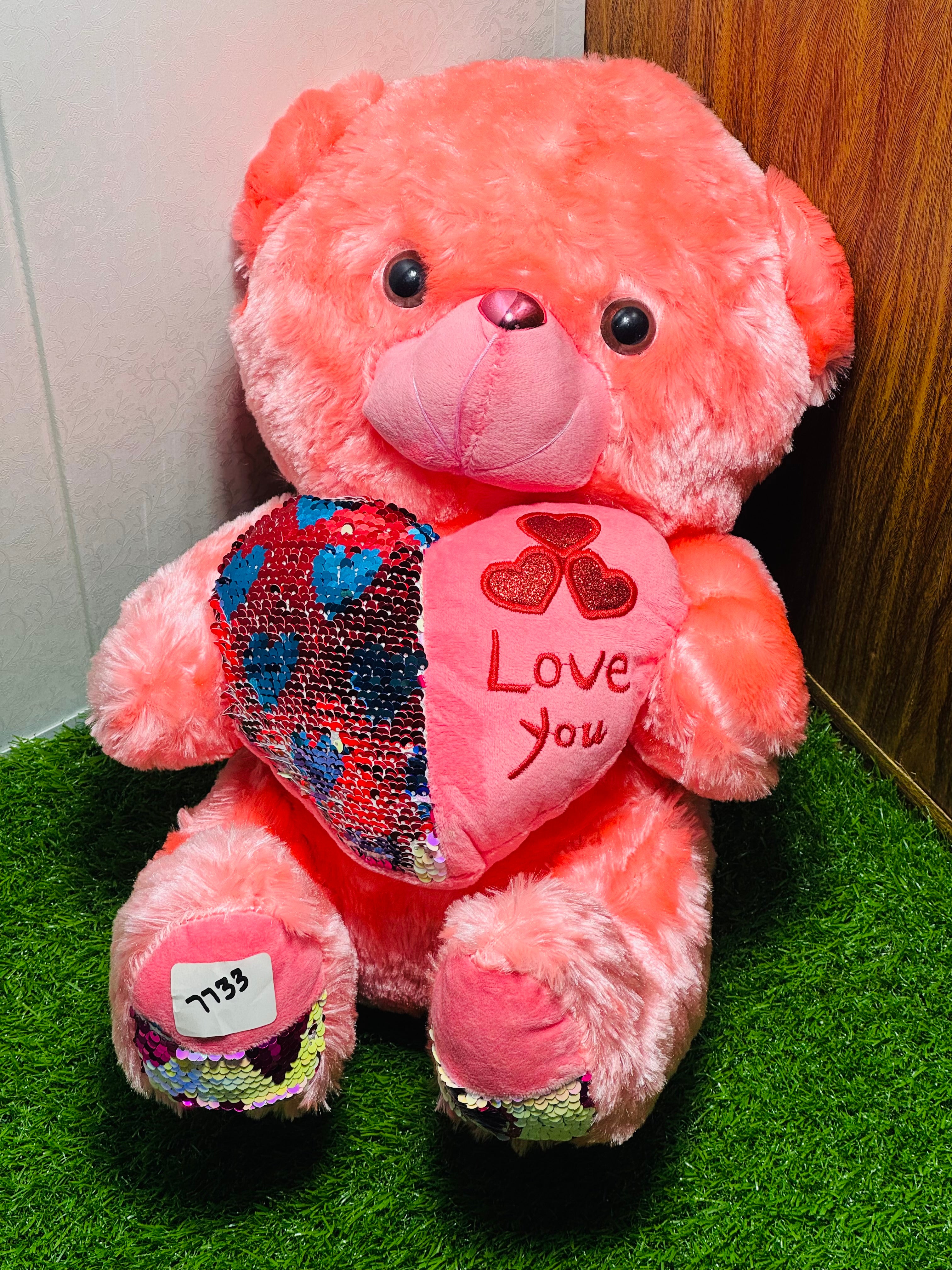Pink Extra-Soft Teddy Bear with Heart