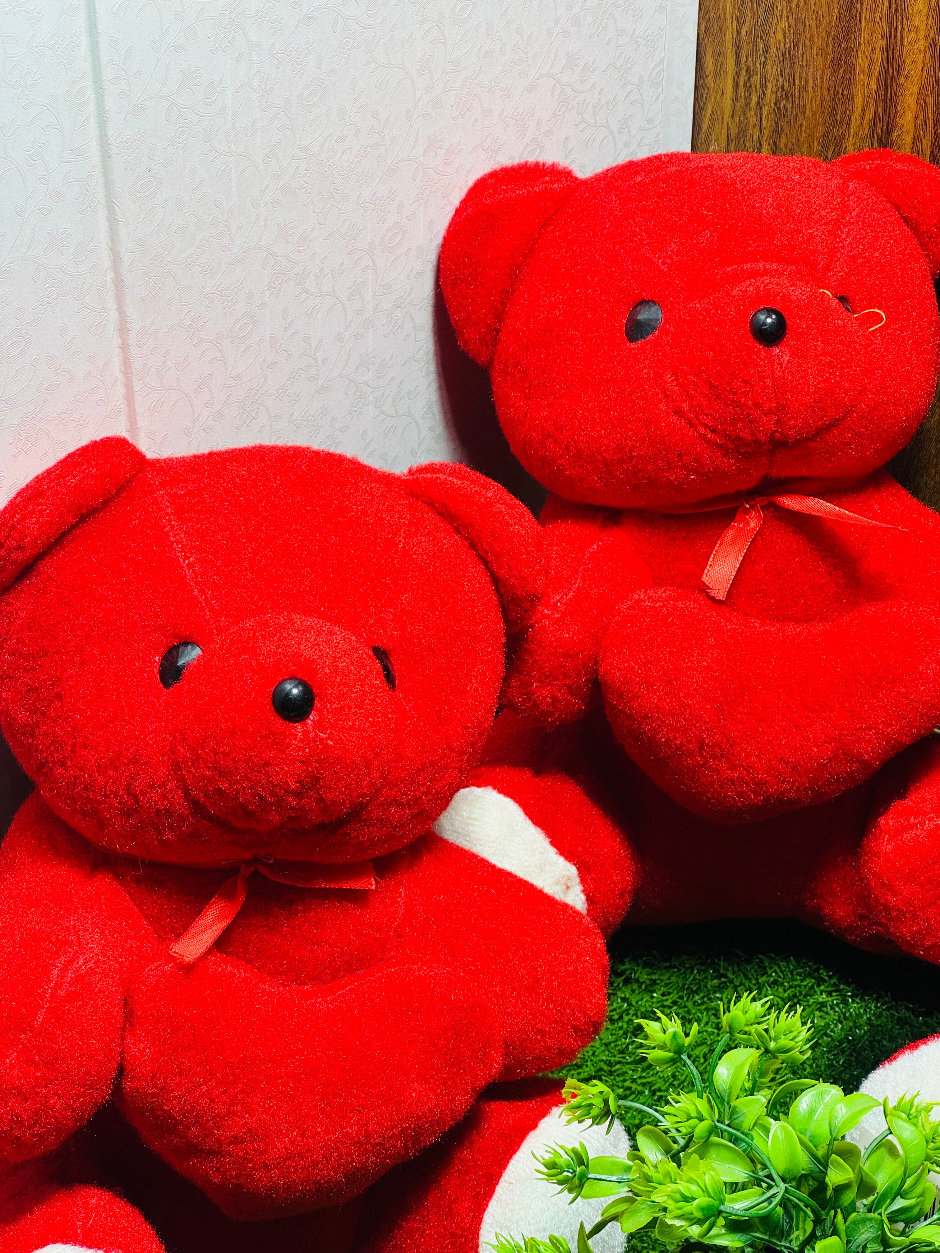 Small-Sized Red Teddy Bear with Heart