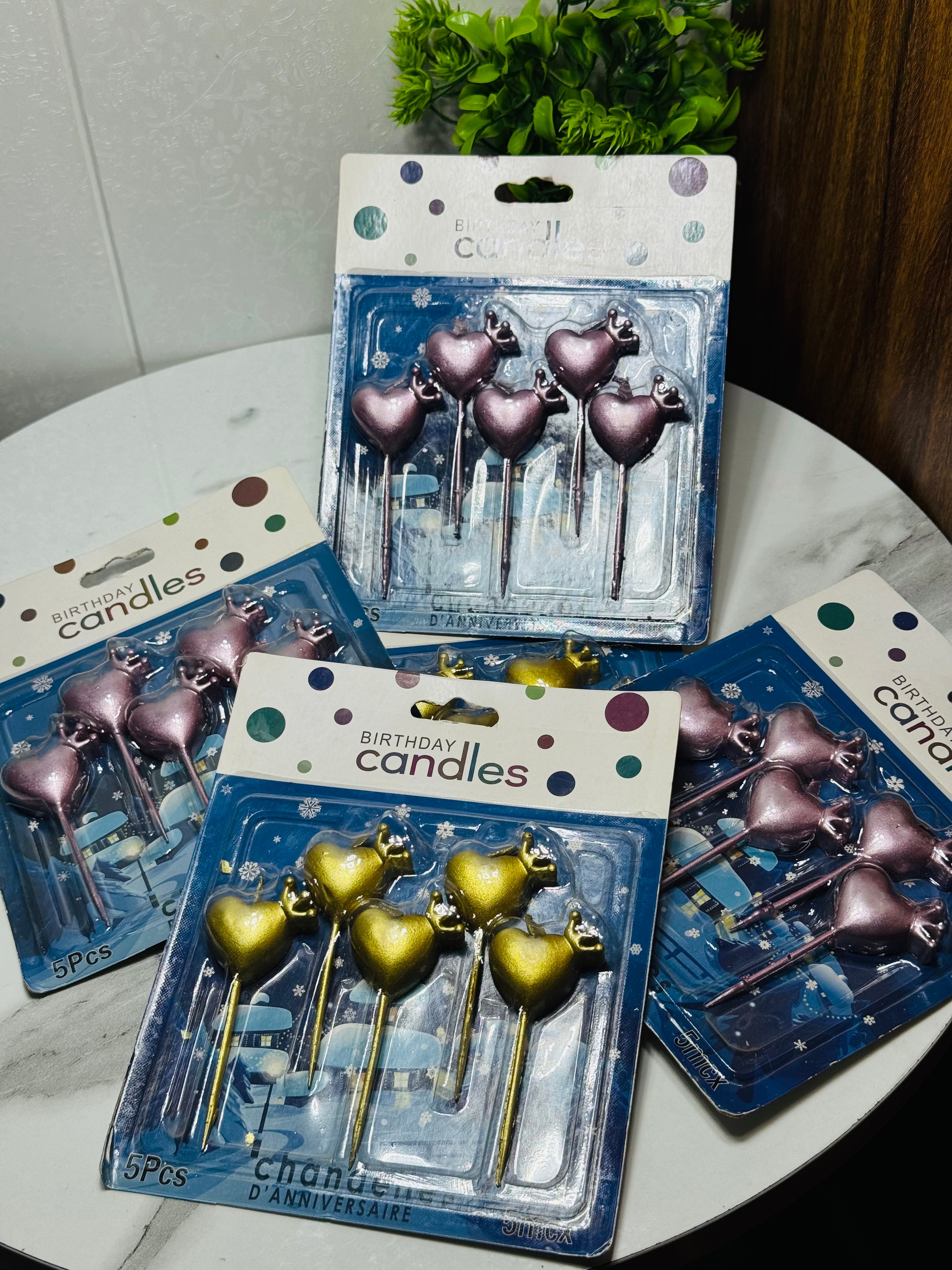 Heart & Crown Shaped Cake Candles