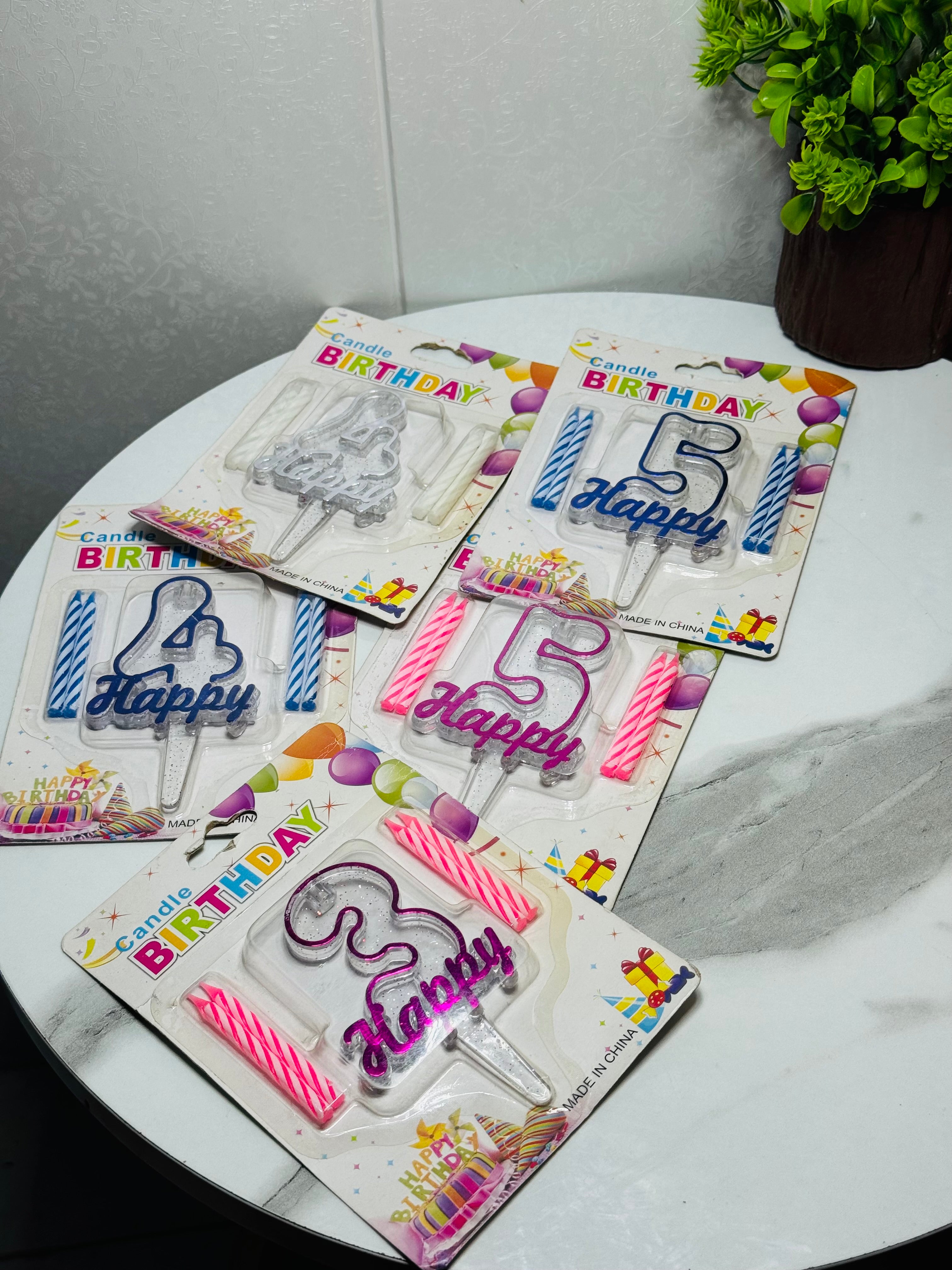 Crystal Number Cake Candle Set