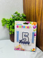 Crystal Number Cake Candle Set