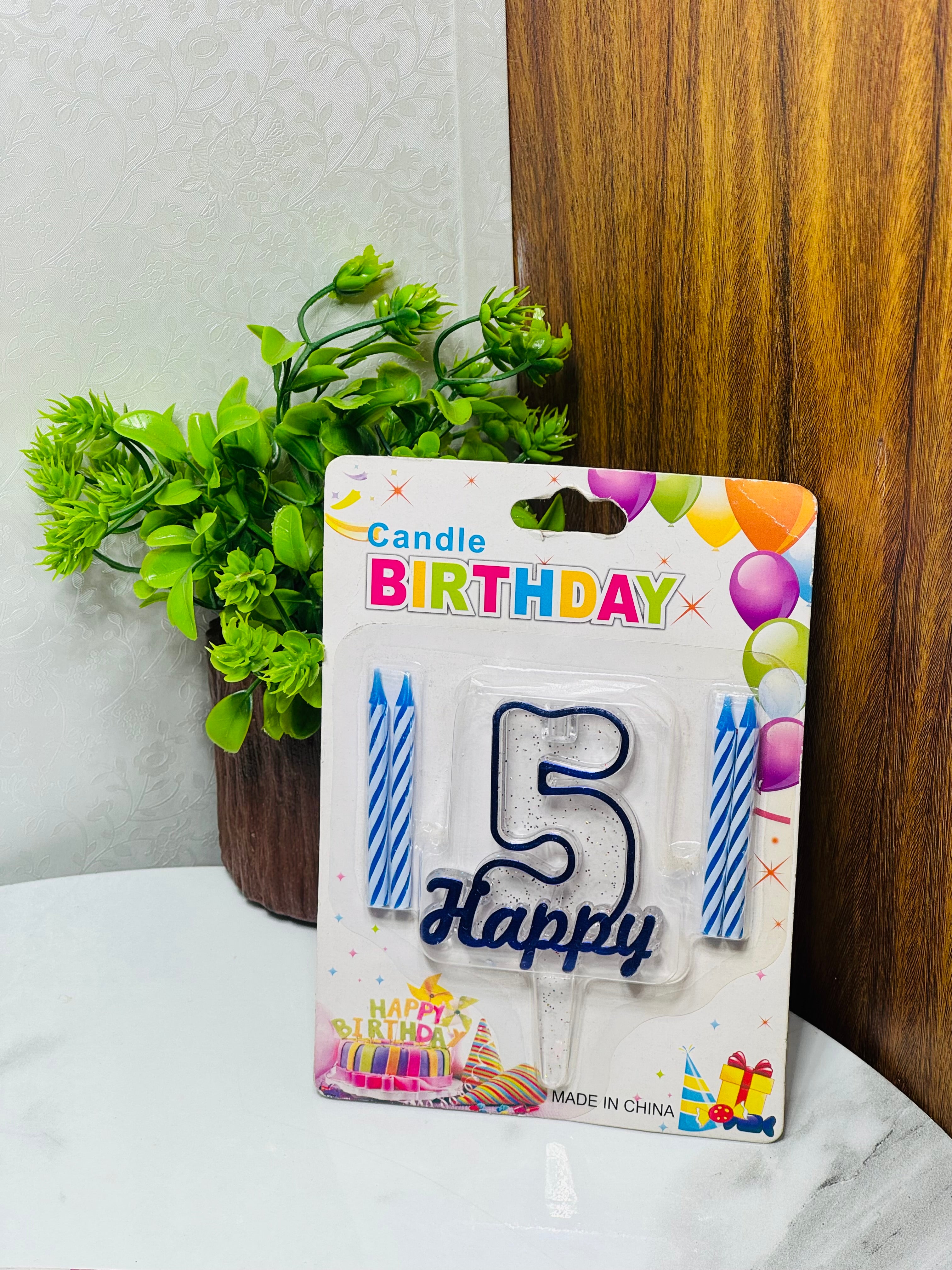 Crystal Number Cake Candle Set