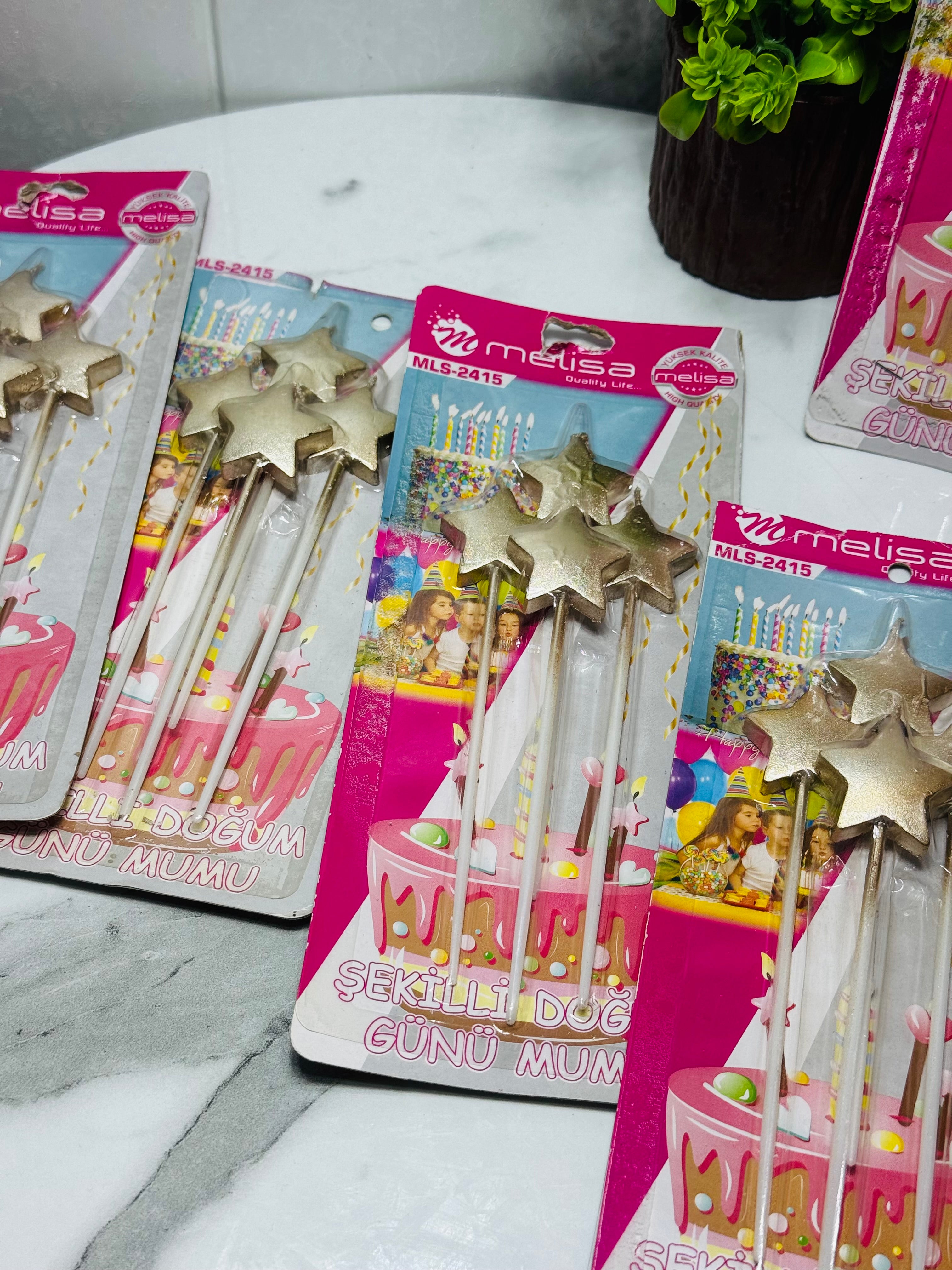 Golden Star Cake Candles