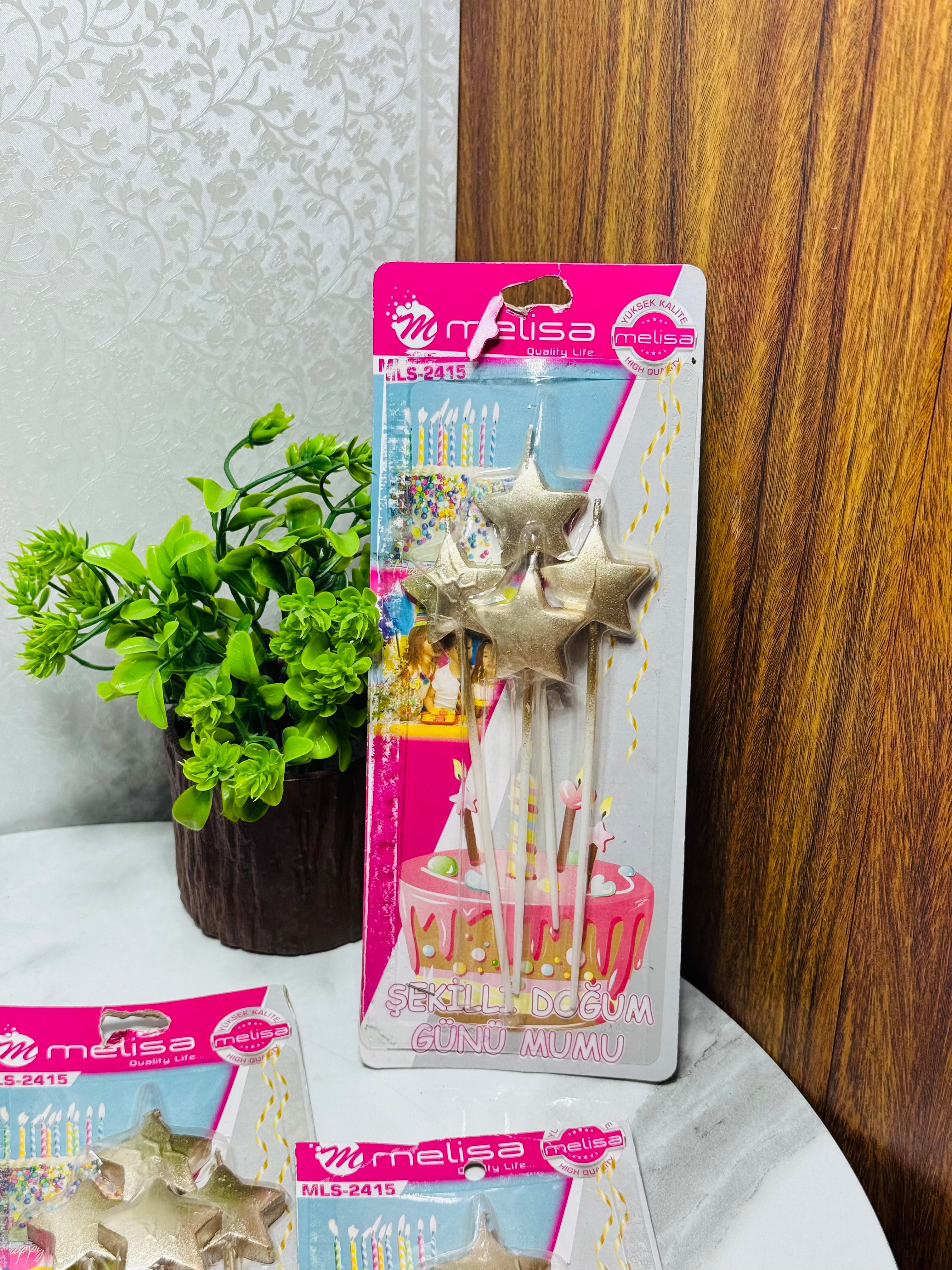 Golden Star Cake Candles
