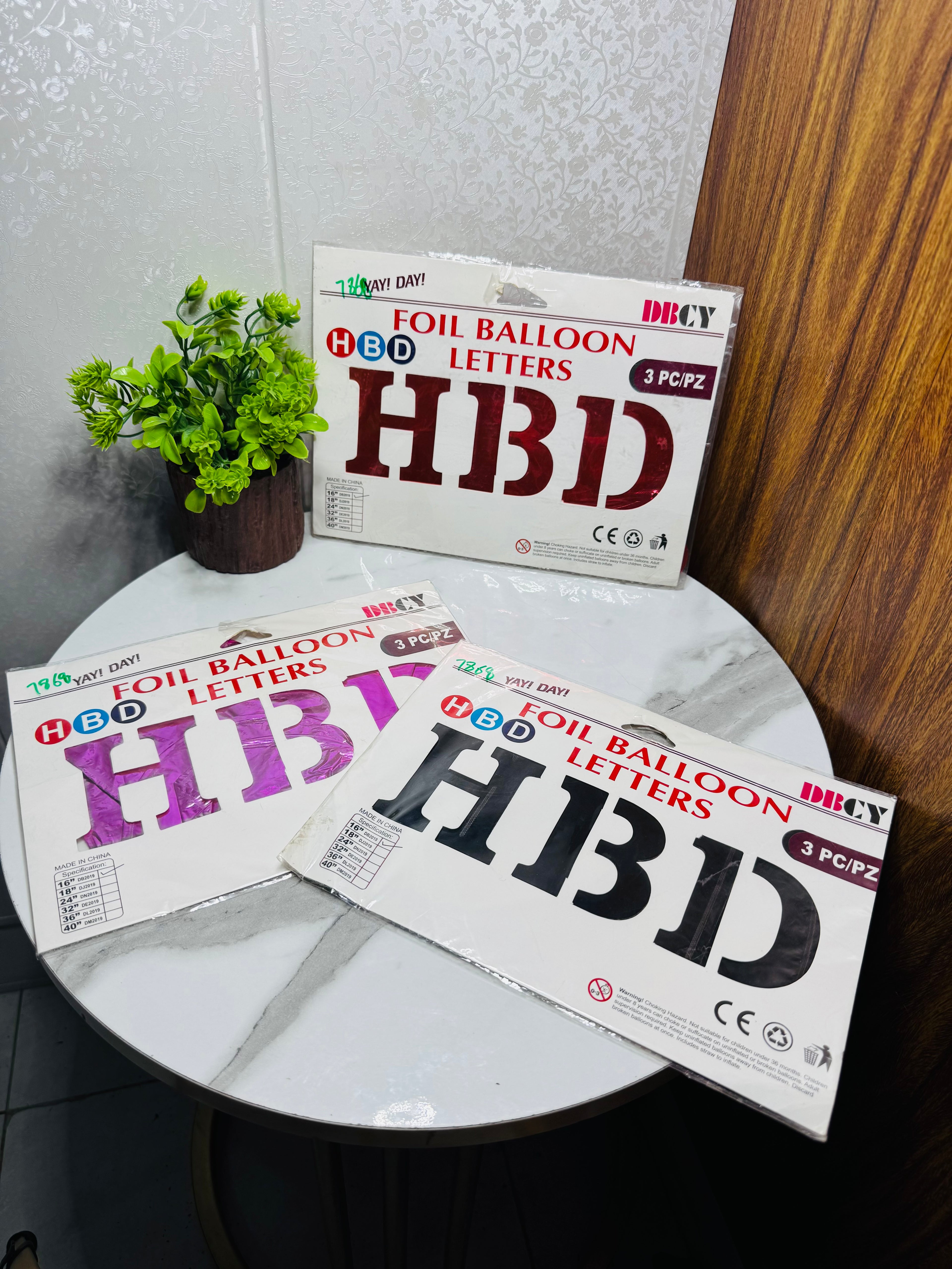 “HBD” Balloon Set – 3 Pieces