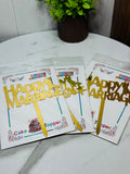 “Happy Marriage” Cake Topper