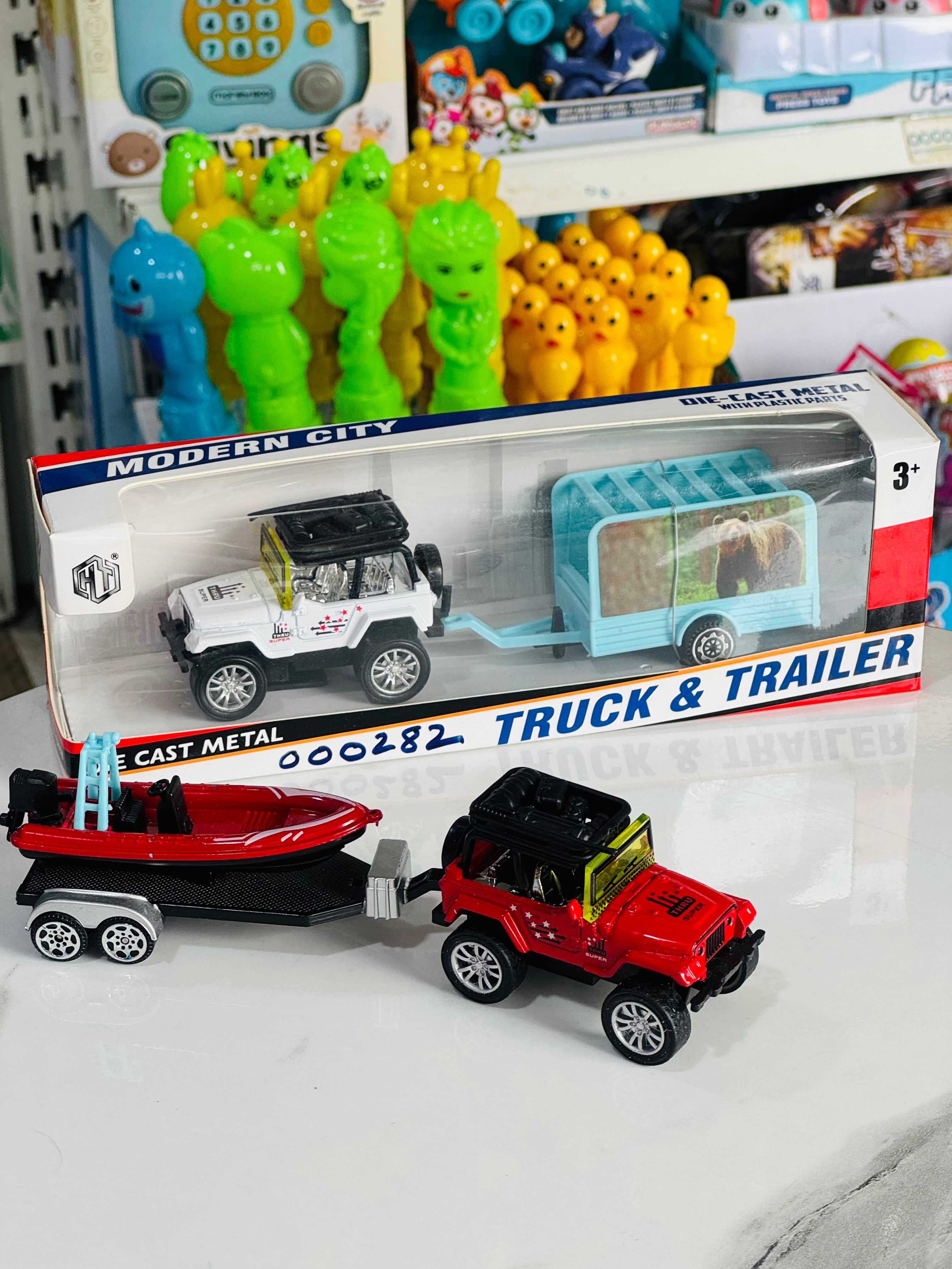 Modern City Truck & Trailer Toy Set