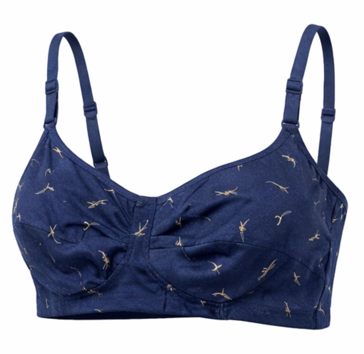 Navy Blue & Red Blended Bra